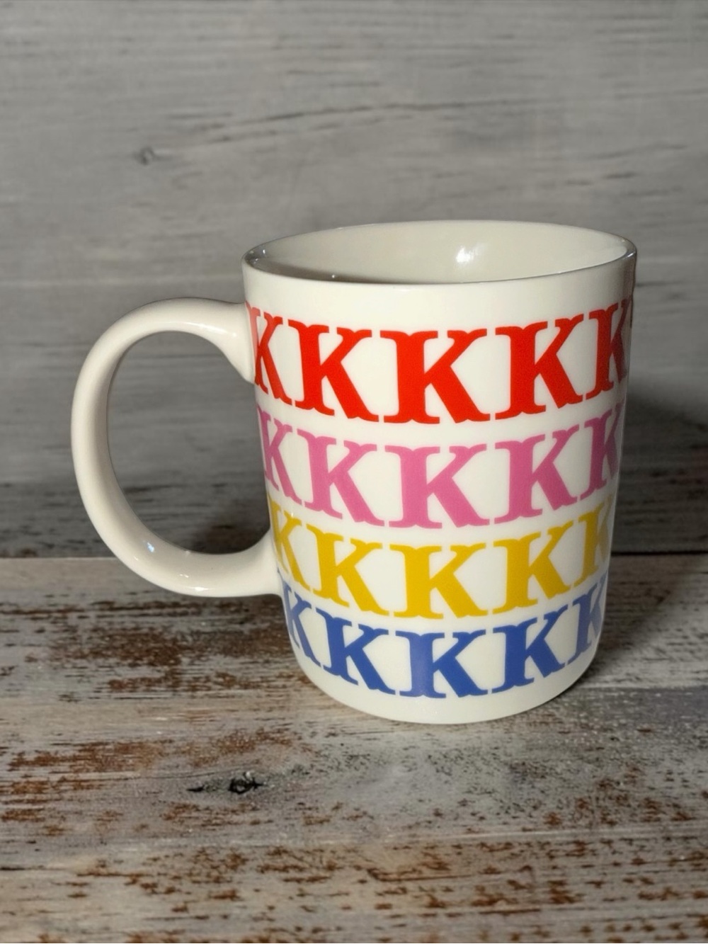 Ashland Multicolor 'K' Pattern Ceramic Mug